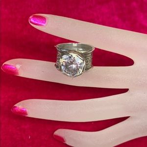 Silpada silver rhinestone ring size 9